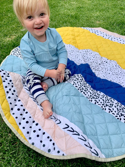 Padded Play Mats Australia - Round Quilted Play Mat - Bebe Luxe